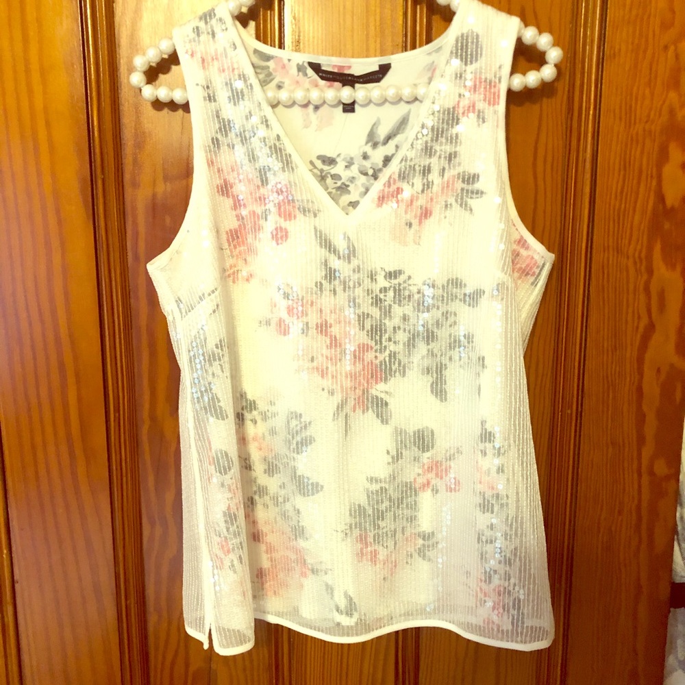 WHBM sequin and flower top